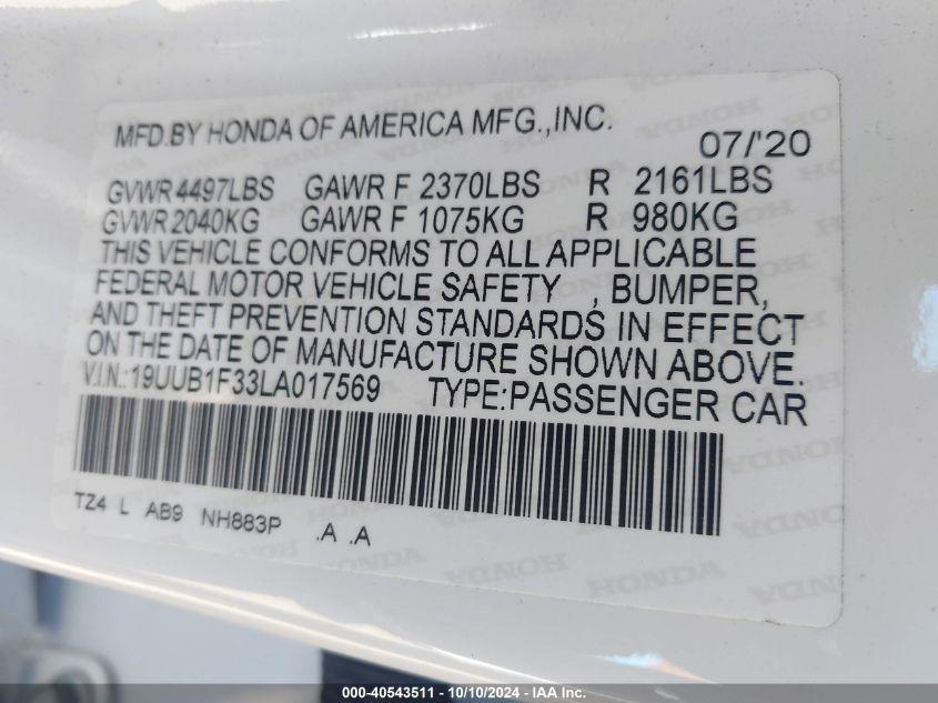 ACURA TLX STANDARD 2020