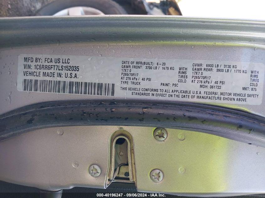 RAM 1500 CLASSIC TRADESMAN QUAD CAB 4X2 6'4 BOX 2020