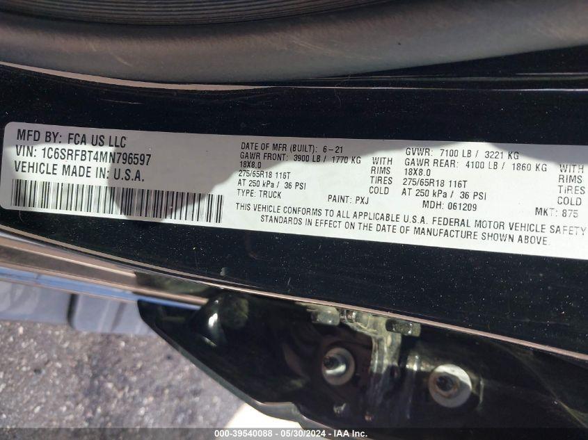 RAM 1500 BIG HORN QUAD CAB 4X4 6'4 BOX 2021