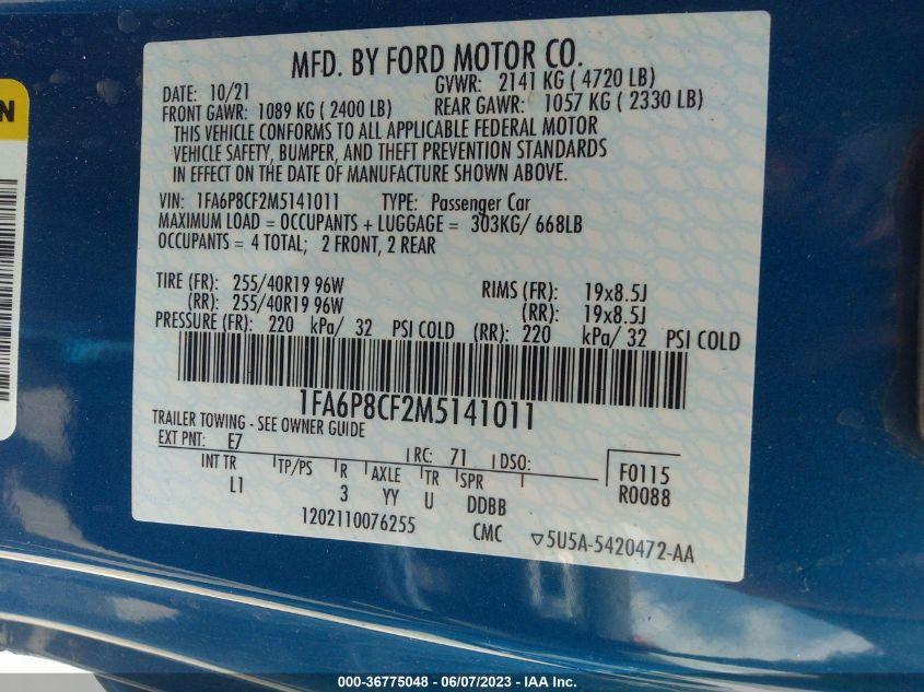 FORD MUSTANG GT 2021