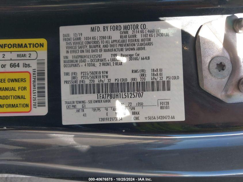 FORD MUSTANG ECOBOOST PREMIUM 2020