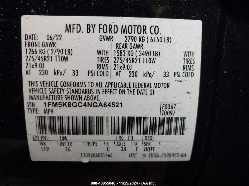 FORD EXPLORER ST 2022