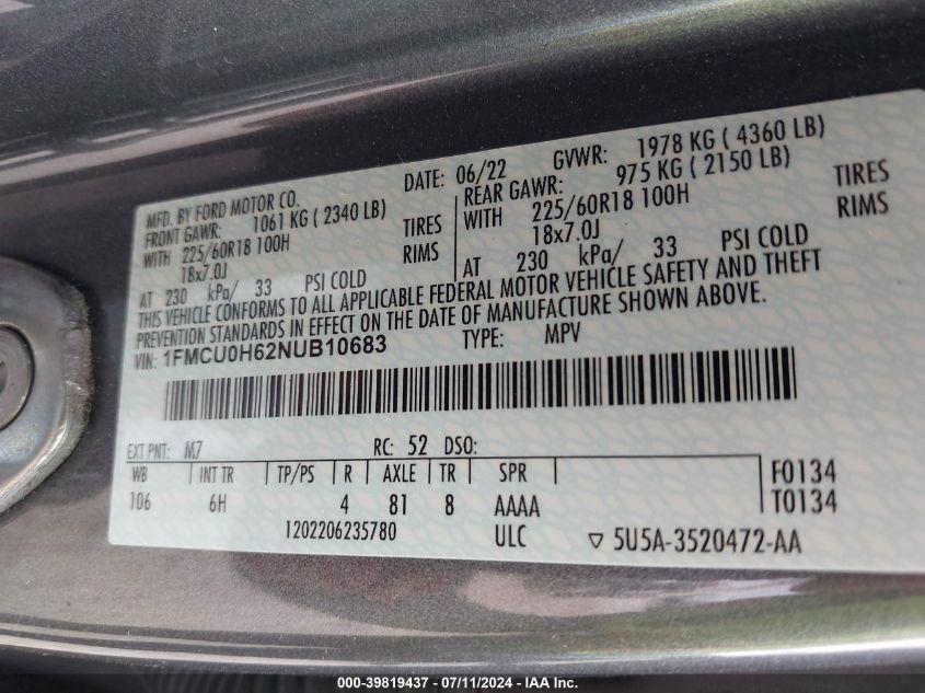 FORD ESCAPE SEL 2022