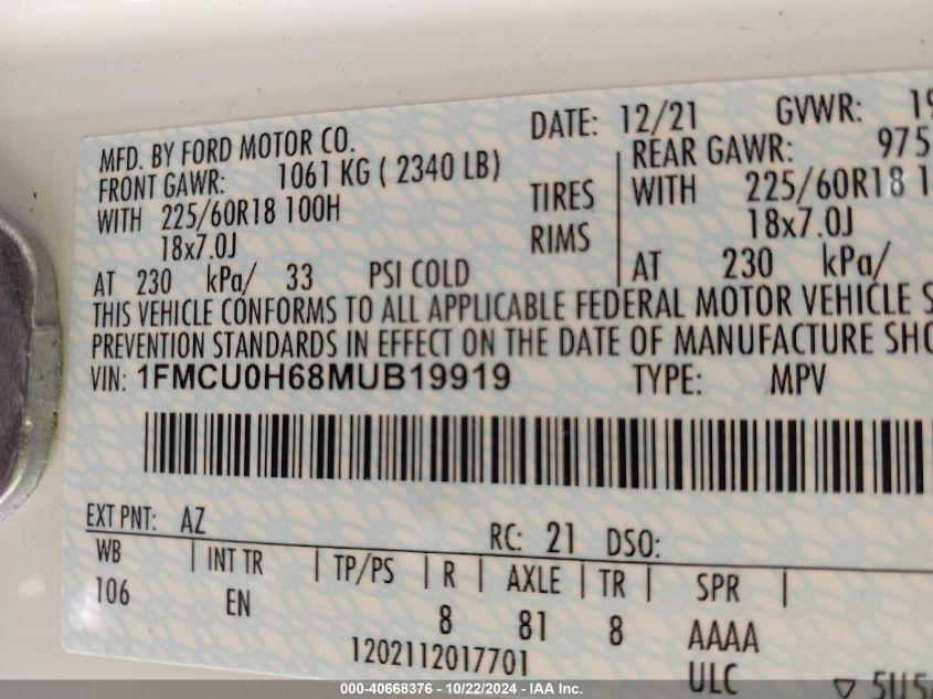 FORD ESCAPE SEL 2021