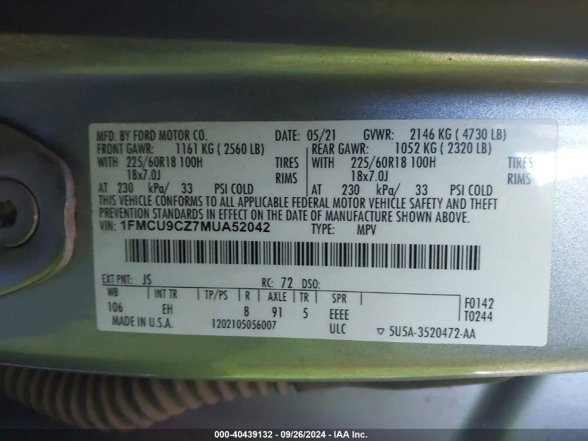 FORD ESCAPE SEL HYBRID 2021