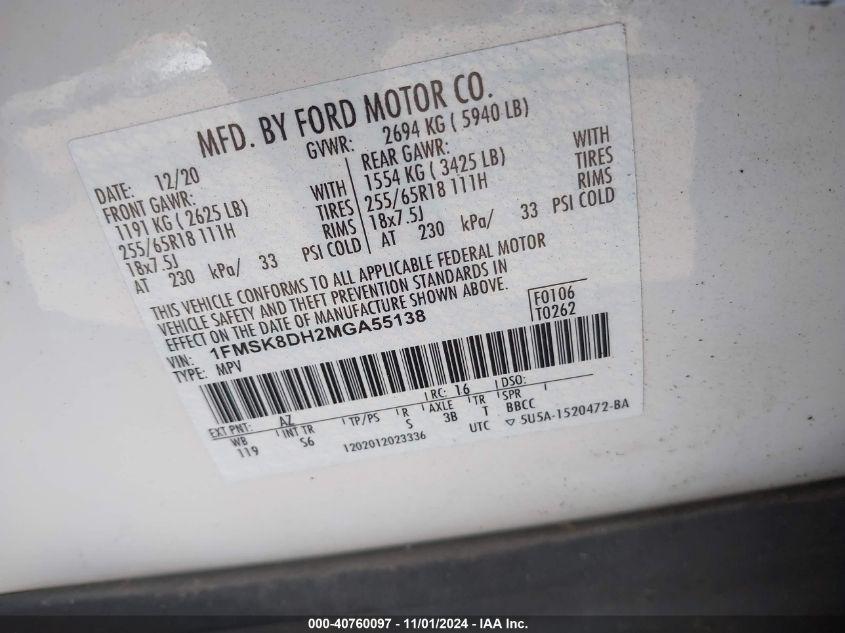 FORD EXPLORER XLT 2021