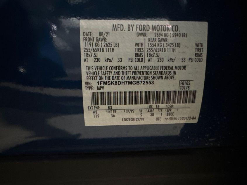 FORD EXPLORER XLT 2021