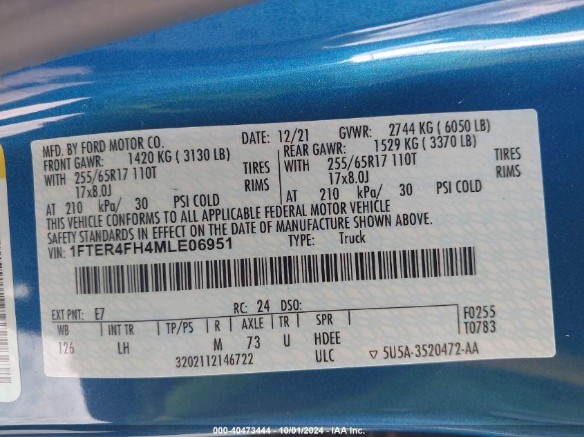 FORD RANGER XLT 2021