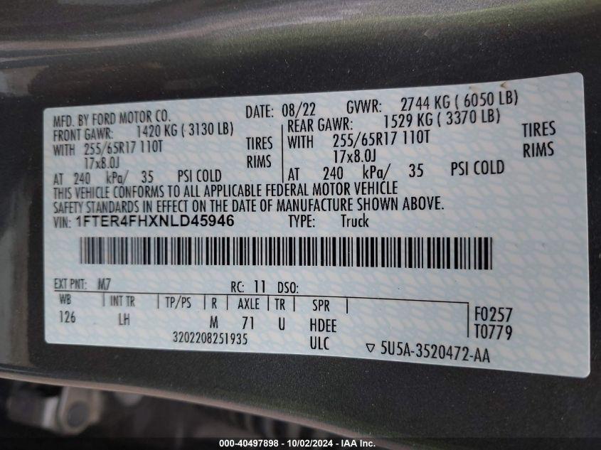 FORD RANGER XLT 2022