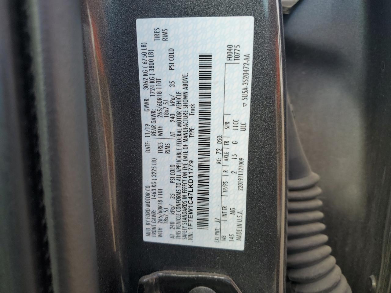 FORD F-150 F150 SUPER 2020