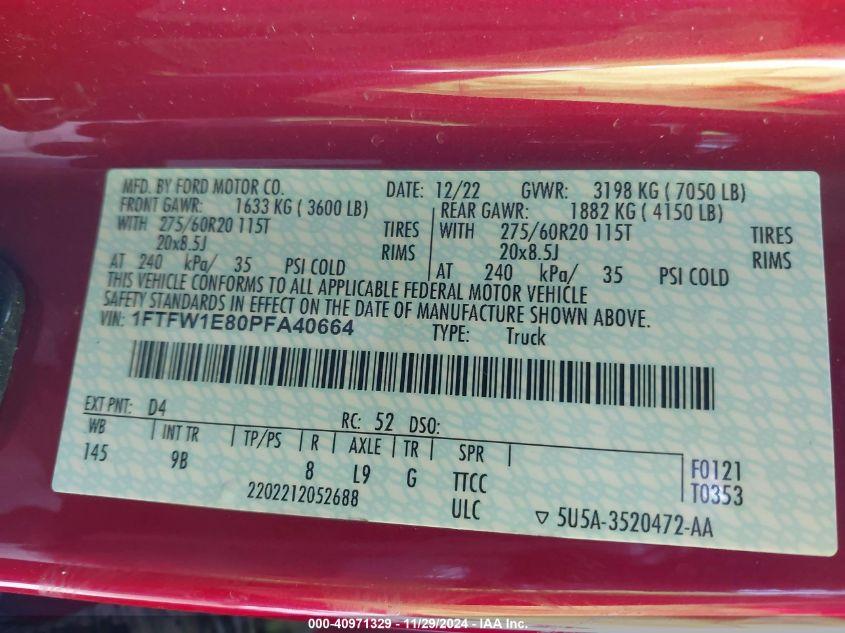 FORD F-150 PLATINUM 2023