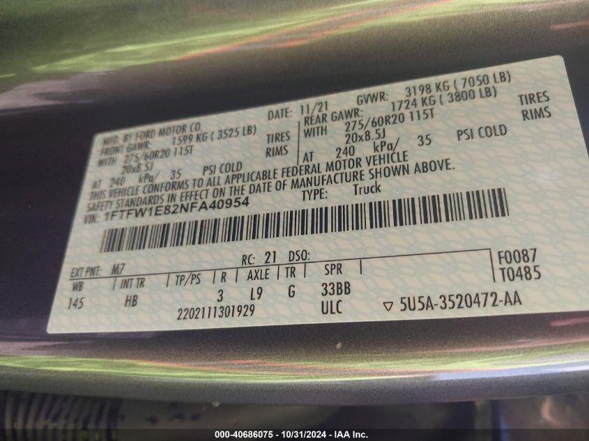 FORD F-150 LARIAT 2022