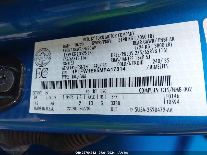 FORD F150 SUPERCREW 2021