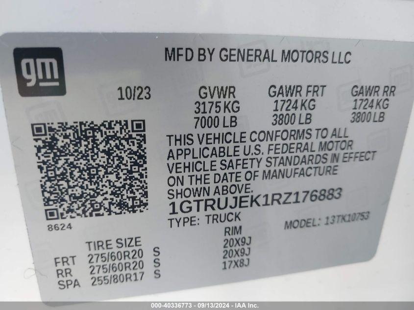 GMC SIERRA 1500 4WD DOUBLE CAB STANDARD BOX ELEVATION WITH 3VL 2024