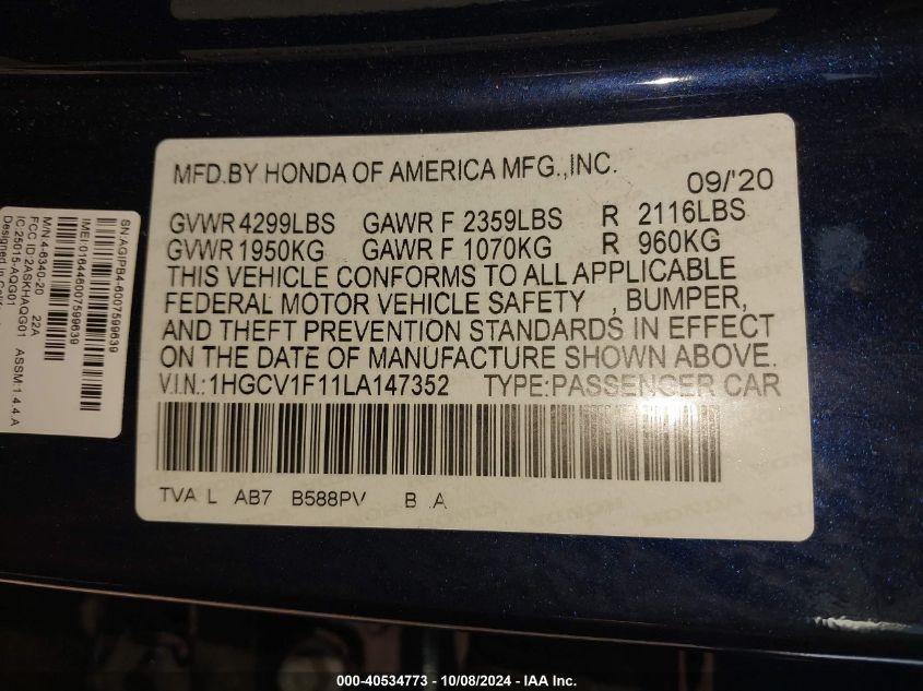 HONDA ACCORD LX 2020