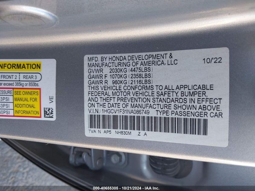 HONDA ACCORD SPORT 2022