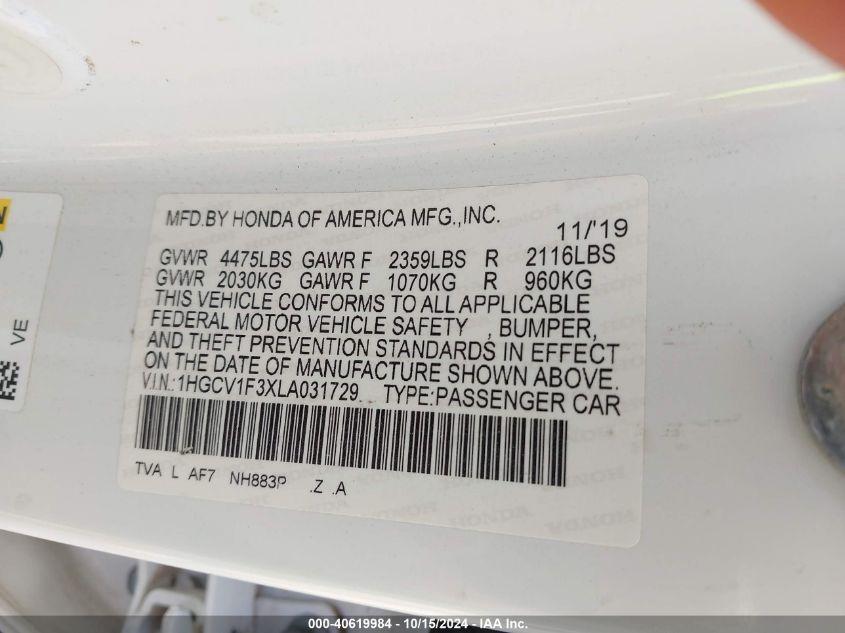 HONDA ACCORD SPORT 2020