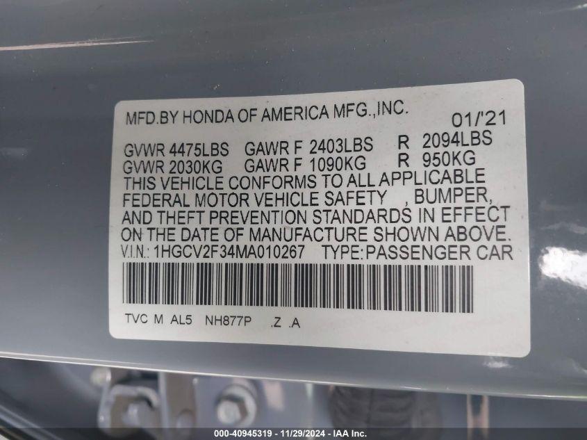 HONDA ACCORD SPORT 2021