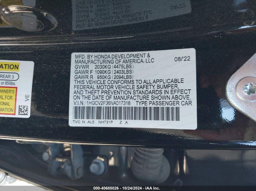 HONDA ACCORD SPORT 2.0T 2022