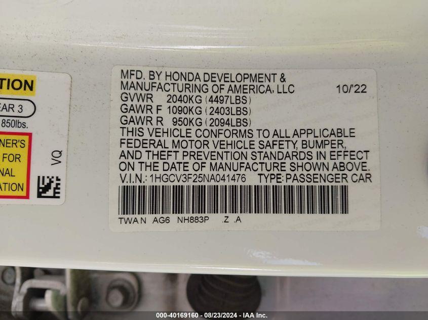 HONDA ACCORD HYBRID SPORT 2022