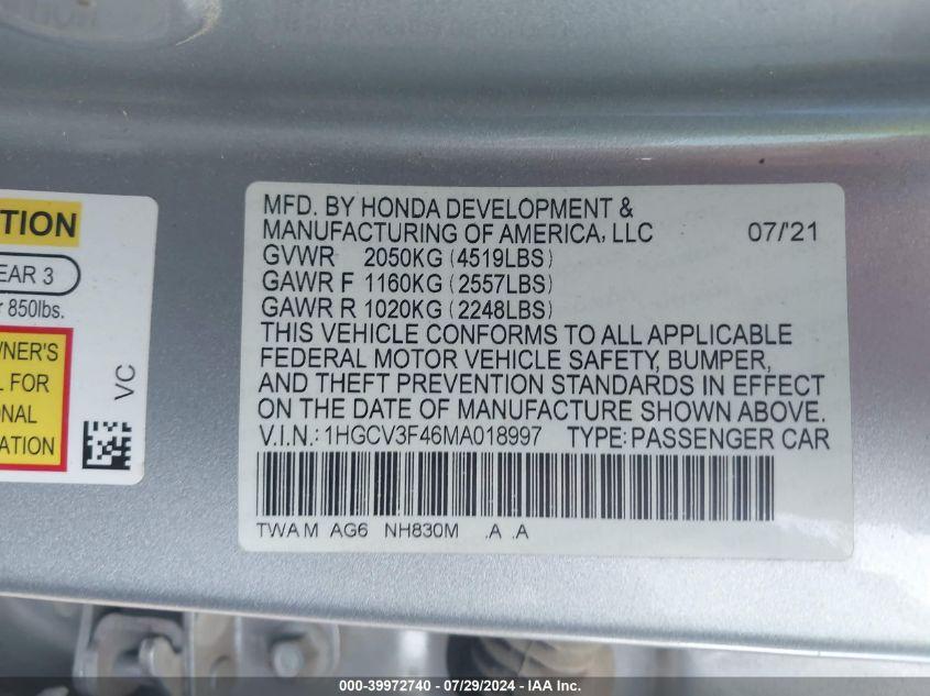 HONDA ACCORD HYBRID EX 2021