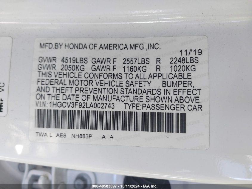 HONDA ACCORD HYBRID TOURING 2020