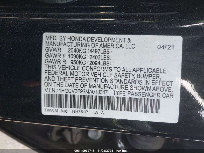 HONDA ACCORD HYBRID TOURING 2021