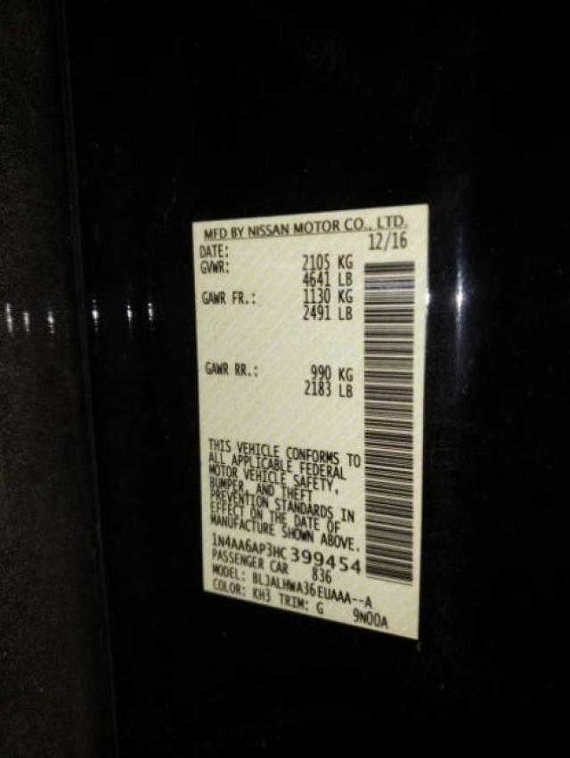 NISSAN MAXIMA 3.5 2017