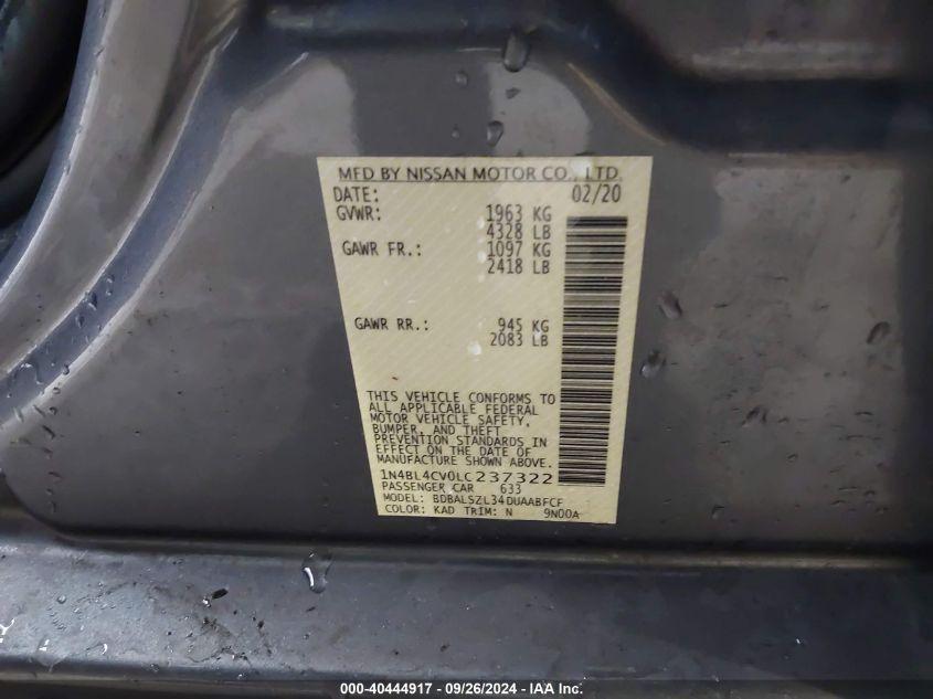 NISSAN ALTIMA SR FWD 2020