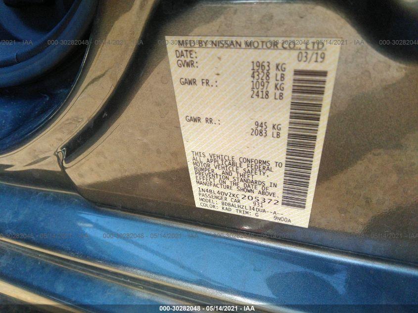 NISSAN ALTIMA 2.5 SV 2019