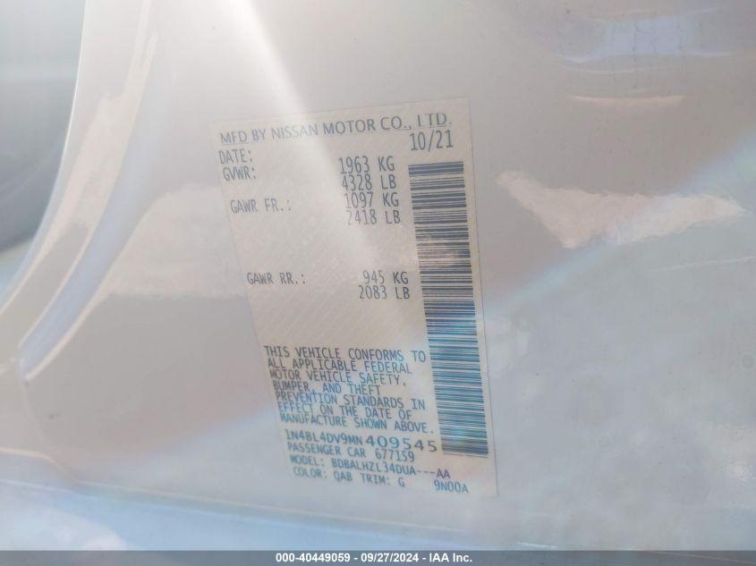 NISSAN ALTIMA SV FWD 2021