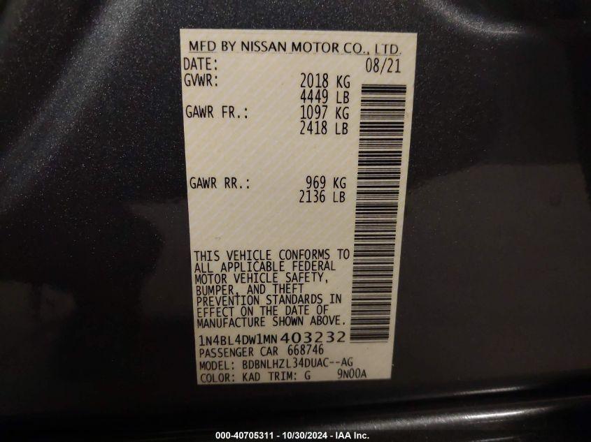 NISSAN ALTIMA SV INTELLIGENT AWD 2021