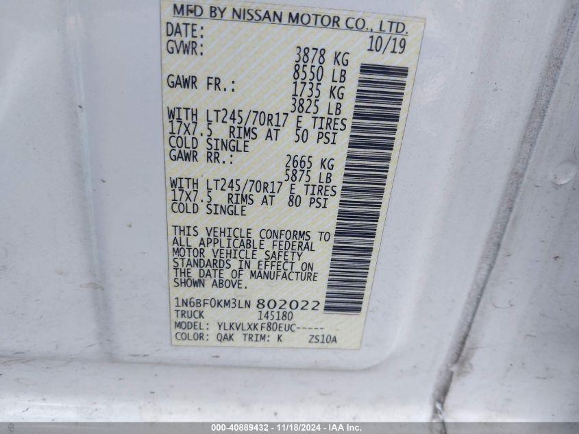 NISSAN NV CARGO NV1500 SV STANDARD ROOF V6 2020