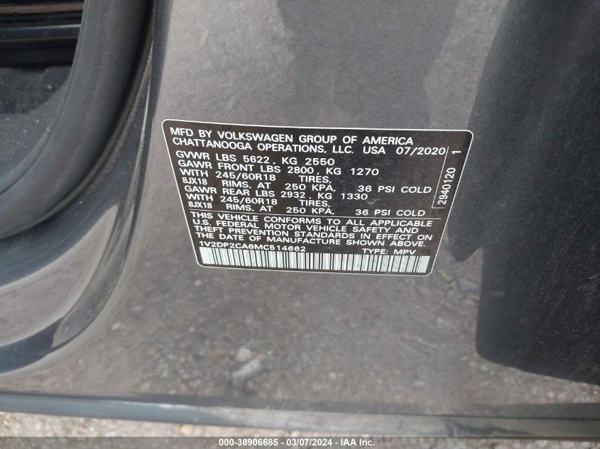 VOLKSWAGEN ATLAS 2.0T SE 2021