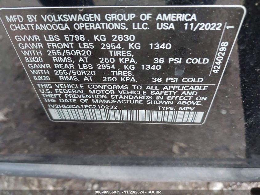 VOLKSWAGEN ATLAS CROSS SPORT 3.6L V6 SE W/TECHNOLOGY 2023