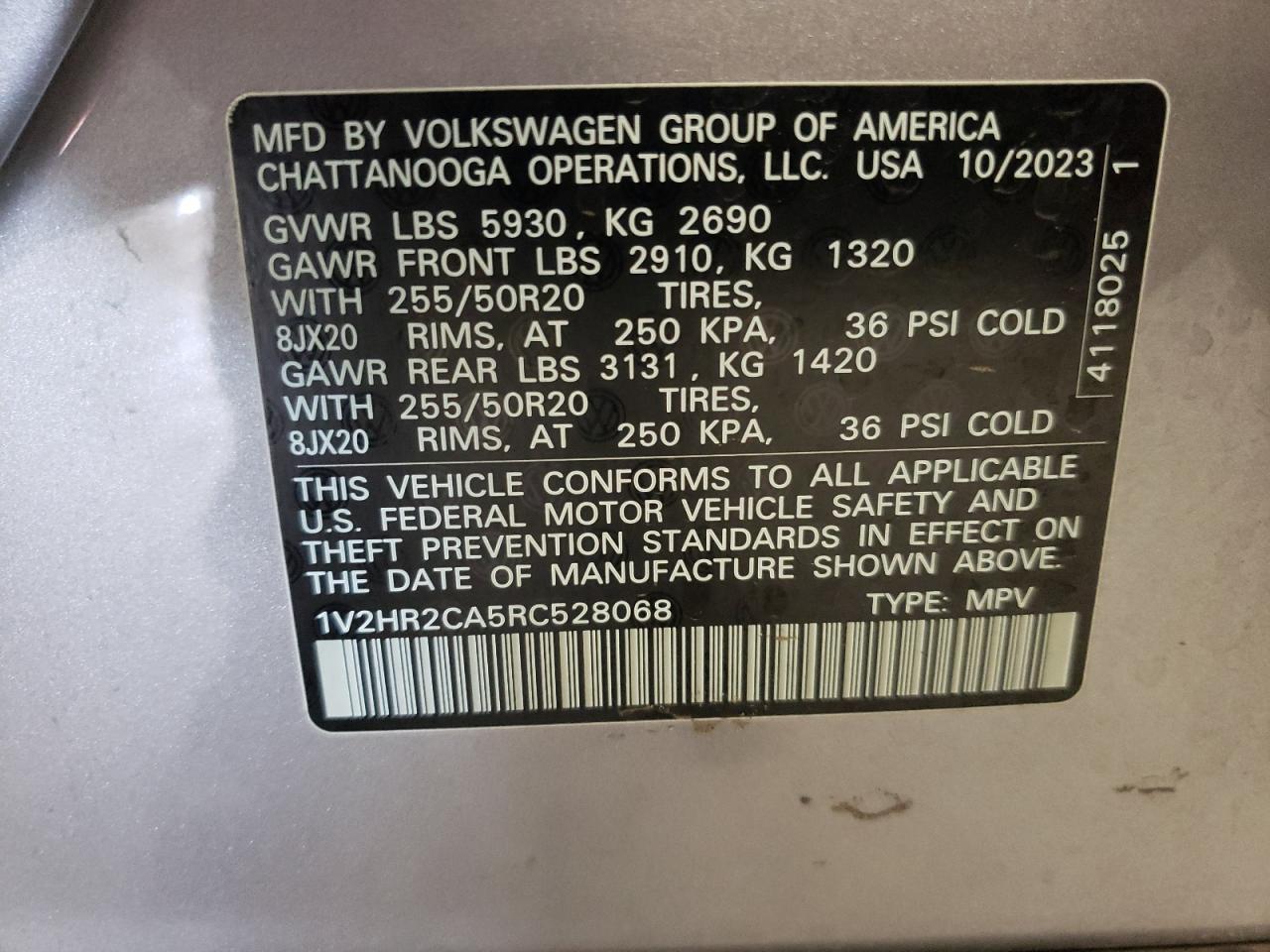 VOLKSWAGEN ATLAS SE 2024