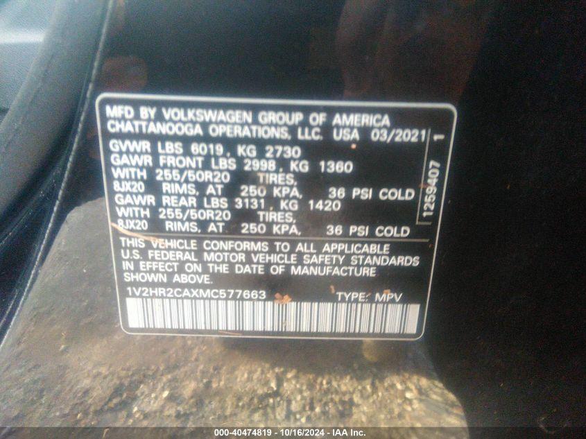 VOLKSWAGEN ATLAS 3.6L V6 SE W/TECHNOLOGY 2021