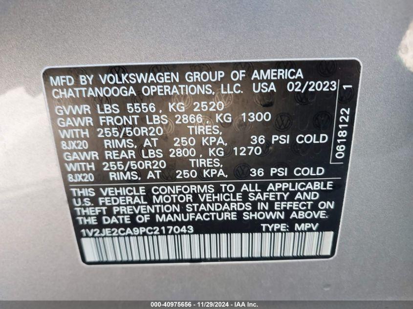 VOLKSWAGEN ATLAS CROSS SPORT 3.6L V6 SE W/TECHNOLOGY 2023