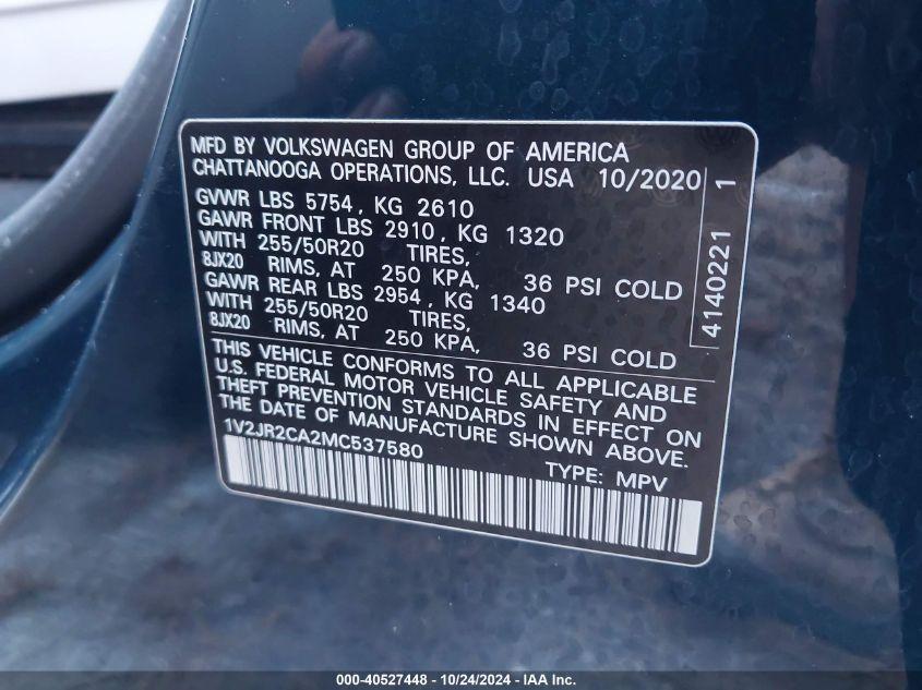 VOLKSWAGEN ATLAS 3.6L V6 SE W/TECHNOLOGY 2021