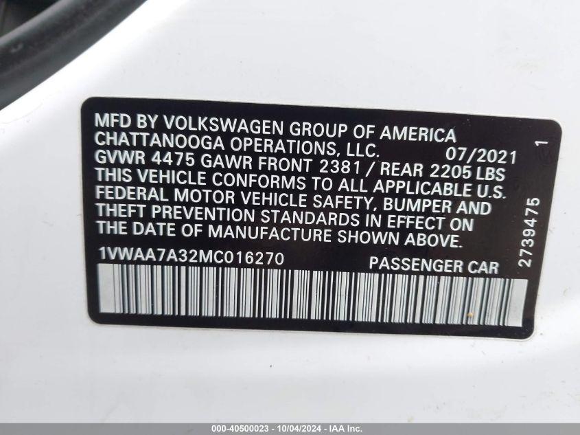 VOLKSWAGEN PASSAT 2.0T S 2021