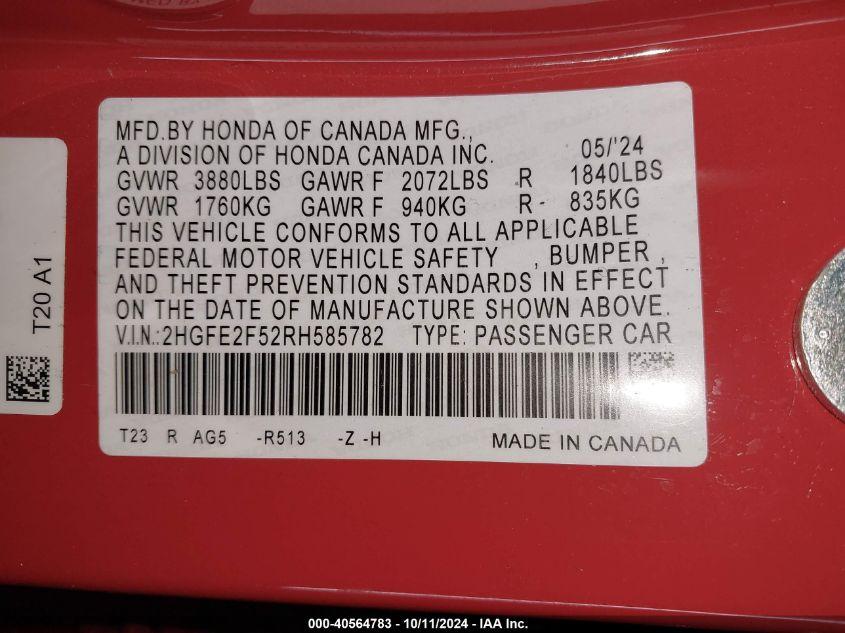 HONDA CIVIC SPORT 2024