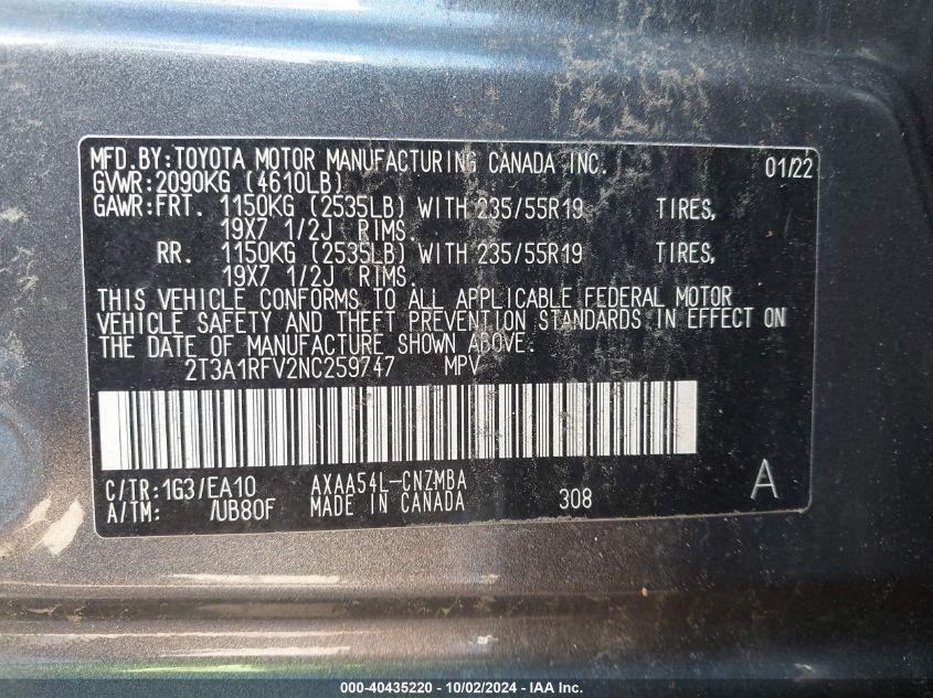 TOYOTA RAV4 XLE PREMIUM 2022