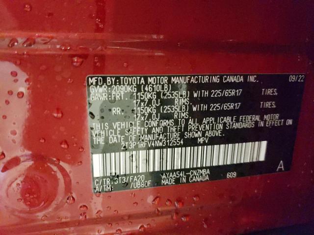 TOYOTA RAV4 XLE 2022