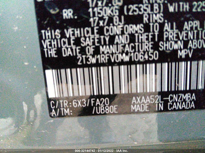 TOYOTA RAV4 XLE 2021