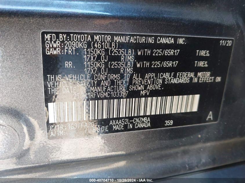 TOYOTA RAV4 XLE 2021