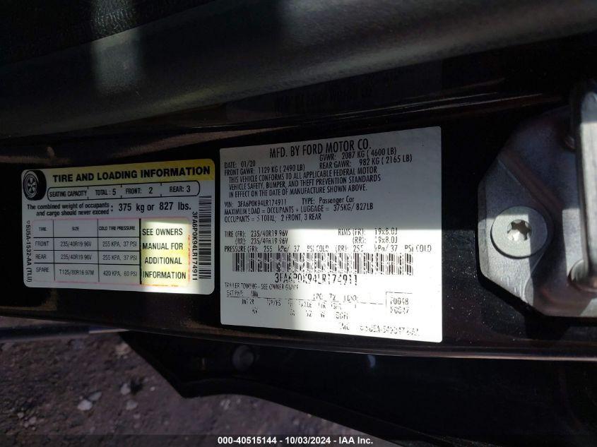 FORD FUSION TITANIUM 2020