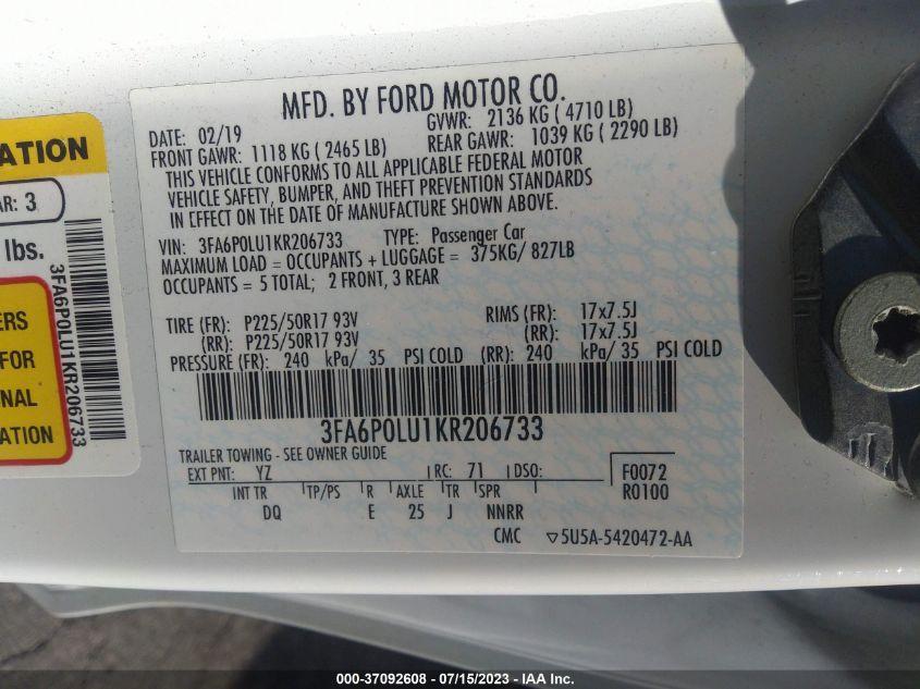 FORD FUSION HYBRID SE 2019