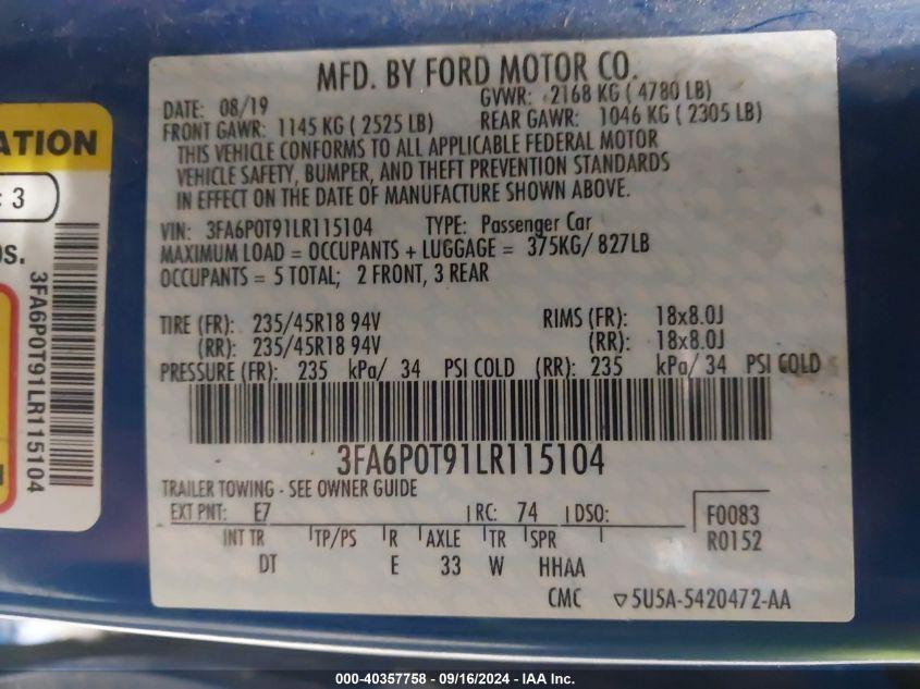 FORD FUSION SE 2020