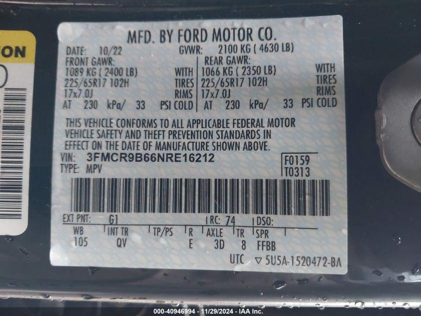 FORD BRONCO SPORT BIG BEND 2022