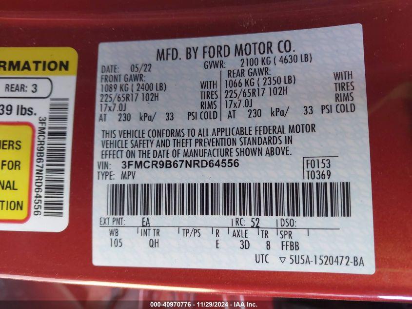 FORD BRONCO SPORT BIG BEND 2022